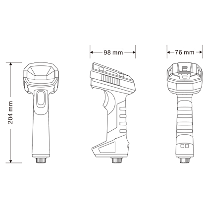 CCD 2D průmyslová čtečka Virtuos HW-857, bezdrátová, USB, tmavě šedá  EHE0018 6