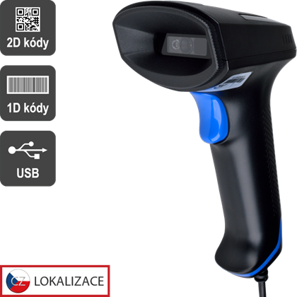 CCD 2D čtečka Virtuos HT-851A, USB, bez stojánku, černá