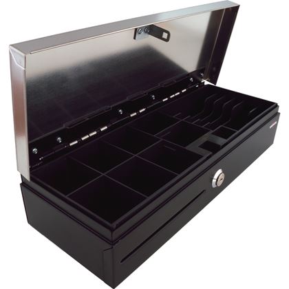 Flip-top FT-460C2 - s kabelem, se zamykacím krytem, NEREZ víko, černá  EKN0009 3