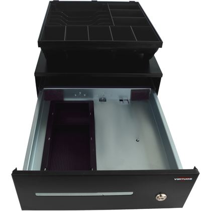 Pokladní zásuvka SK-325C - s kabelem, pořadač 6/8, 9-24V, černá  EKN0109 4