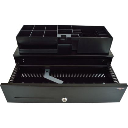 Pokladní zásuvka SK-500C - s kabelem, pořadač 6/8, 9-24V, černá  EKN0110 3