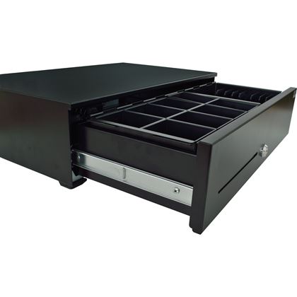 Pokladní zásuvka SK-500CB - s kabelem, kovový pořadač 8/8, 9-24V, černá  EKN0113 5