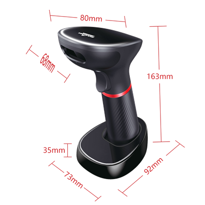 CCD 2D čtečka Virtuos HW-855A, bezdrátová, základna, USB, černá  EHE0003 5