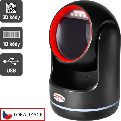 CCD 2D čtečka Virtuos HT-861A, stacionární, USB, černá