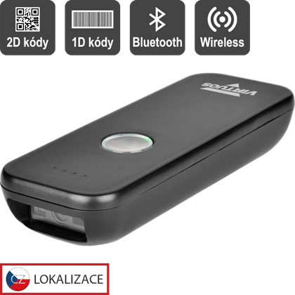 CCD 2D čtečka Virtuos HW-856A mini, bezdrátová, kapesní, černá