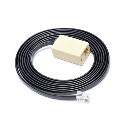 Prodlužovací kabel RJ12 pro pokladní zásuvku, 2 m, černý/bílý