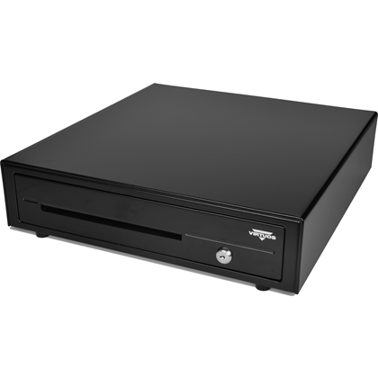 Pokladní zásuvka C420D - s kabelem, kovové držáky, 9-24V, černá  EKN0115 3