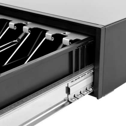 Pokladní zásuvka C425D-Luxe - kulič. pojezdy, kabel, 9-24V, černá  EKN0117 4