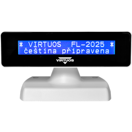 LCD zákaznický displej Virtuos FL-2025MB 2x20, USB, bílý  EJG0005 5