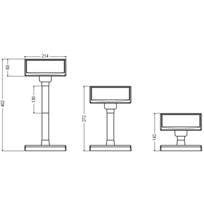 VFD zákaznic. displej Virtuos FV-2030B 2x20 9mm, serial, černý  EJG1005 4