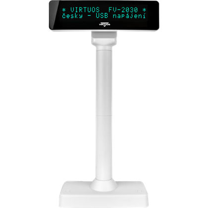 VFD zákaznický displej Virtuos FV-2030W 2x20 9mm, USB, bílý  EJG1004 3