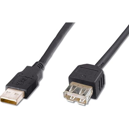Kabel USB prodlužovací A-A, 5 m, černý