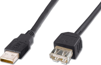 Kabel USB prodlužovací A-A, 5 m, černý 