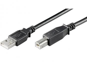 Kabel USB 2.0, A-B, 2 m, černý 