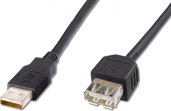 Kabel USB prodlužovací A-A, 2 m, černý 