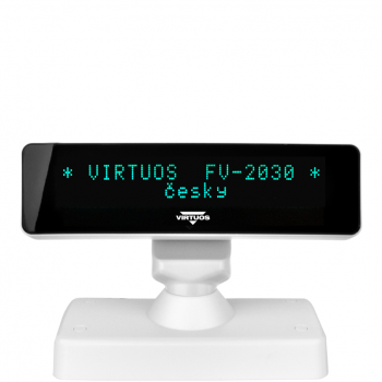 VFD zákaznický displej Virtuos FV-2030W 2x20 9mm, serial, bílý  - 2