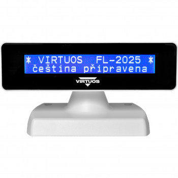 LCD zákaznický displej Virtuos FL-2025MB 2x20, USB, bílý  - 5